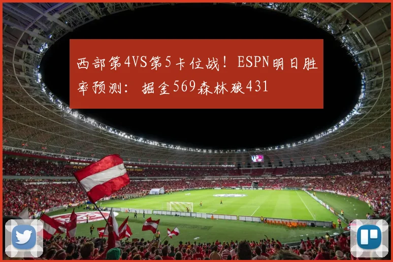 西部第4VS第5卡位战！ESPN明日胜率预测：掘金569森林狼431